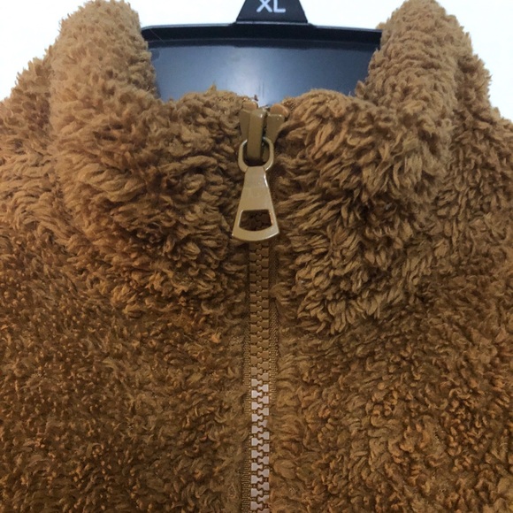 UNIQLO Youth TEDDY Jacket  Mock Neck Brown Size Small - Picture 6 of 11